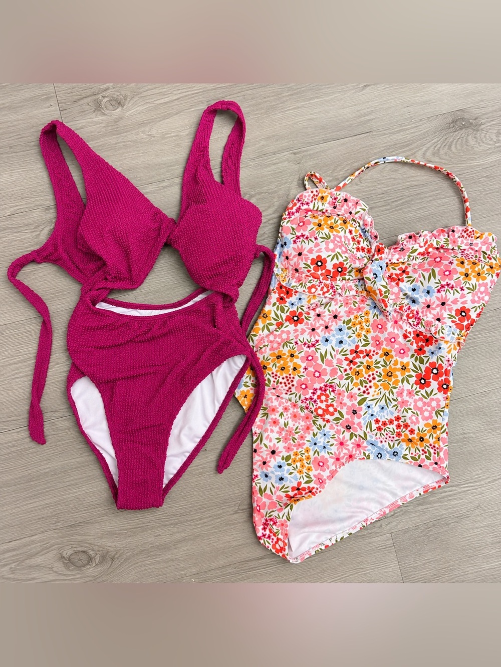 Floral One-Piece & Magenta One Piece